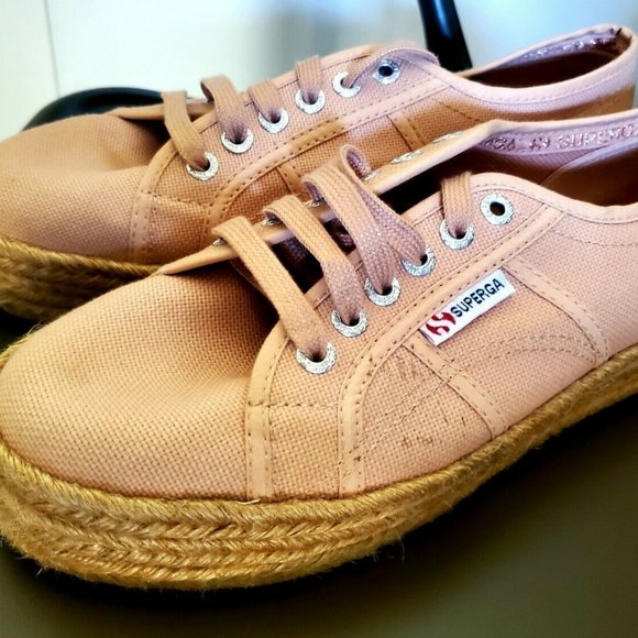 superga raffia wrapped sneakers